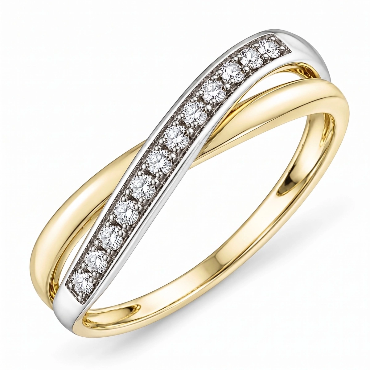 lab grown Diamant Ring in 9 Karat Gold- und Weißgold 0,08 ct - Schmuck - Günstige Schmuck online kaufen hier auf Chanti