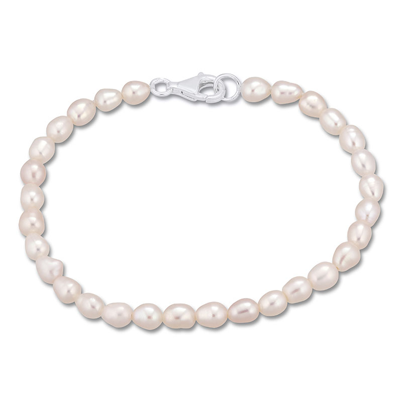18 cm Perlenarmband mit Süßwasserperle. - Weiße Armbänder - Schöne Armbänder in Weiß online kaufen