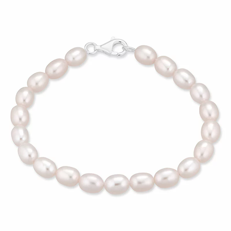 19 cm Perlenarmband mit Süßwasserperle. - Weiße Armbänder - Schöne Armbänder in Weiß online kaufen