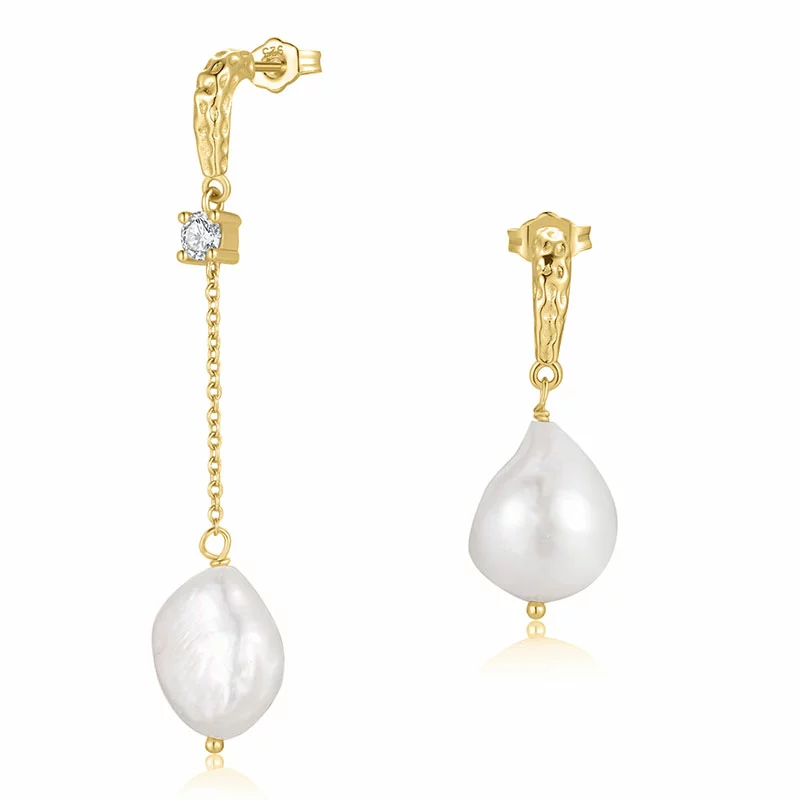 Perle Ohrringe in vergoldetem Silber - Perlenschmuck - Schmuckstücke mit Perlen - Schnelle Lieferung