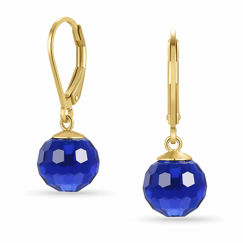 blauem Glas Ohrringe in vergoldetem Silber - Loom Stones - Blaue Ohrringe - Schöne Ohrringe in Blau für Sie oder andere