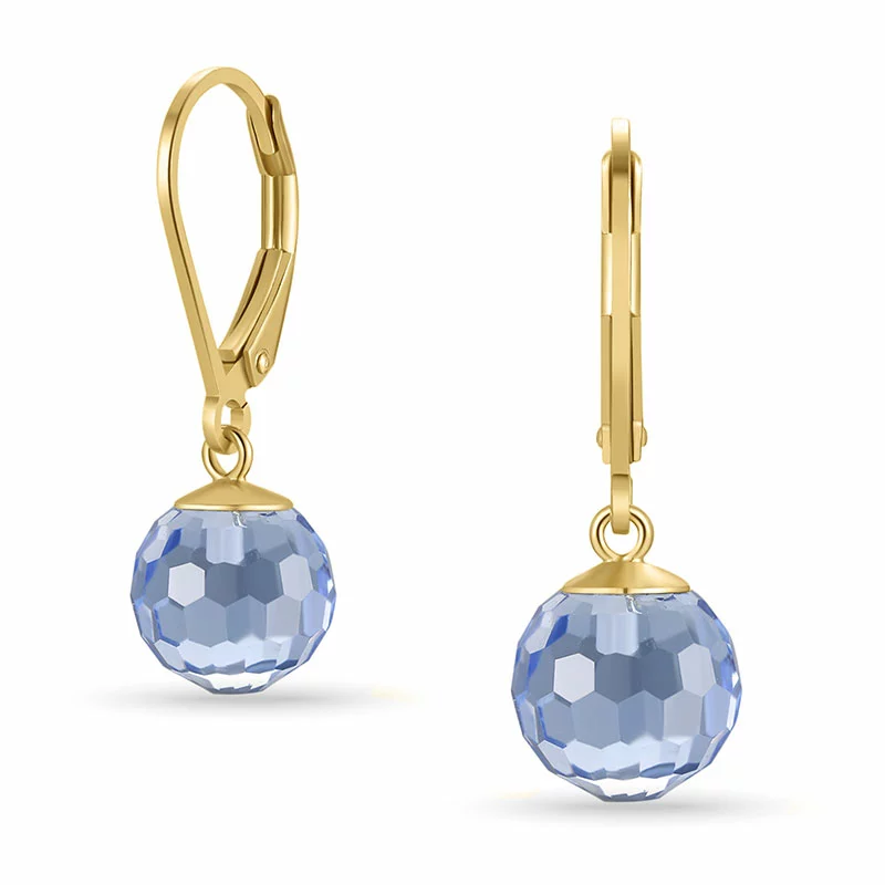 blauem Glas Ohrringe in vergoldetem Silber - Loom Stones - Blaue Ohrringe - Schöne Ohrringe in Blau für Sie oder andere