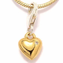 Herz Charm Anhänger aus Silber mit vergoldetem Sterlingsilber - Herzen Charms anhänger - Finden Sie Herz Charms anhänger hier