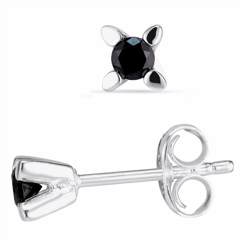 Kleinen schwarzem Ohrstecker in Silber - Zirkonia Ohrringe für jeden Geschmack - Kaufen Zirkon Ohrringe