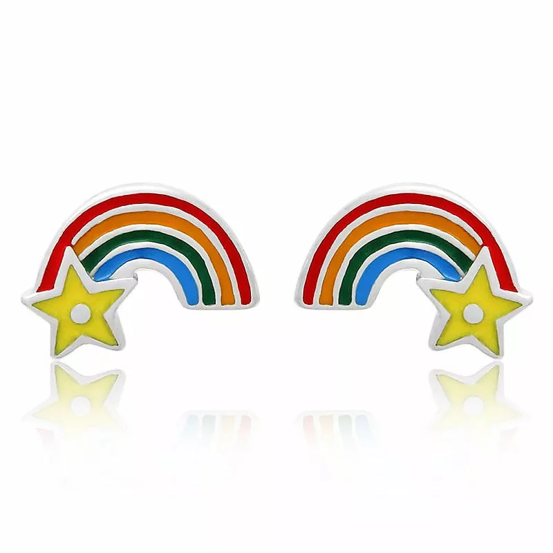 Regenbogen Ohrstecker in Silber - Little Ones - Sternenohrringe - Wählen Sie Ohrringe mit Sternen online