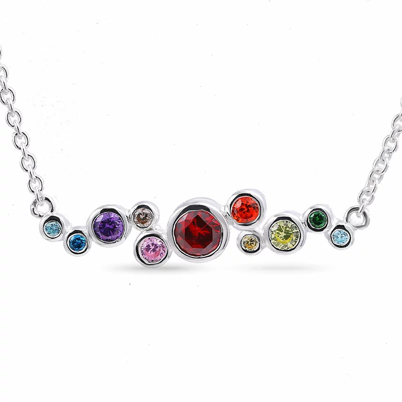 mehrfarbigem Halskette aus Silber - Bubbly Twist - Zirkonia Ketten - Kaufen eine schöne Zirkon Kette hier bei Chanti