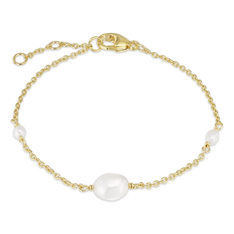 Perle Armband aus vergoldetem Sterlingsilber - Naturperlen