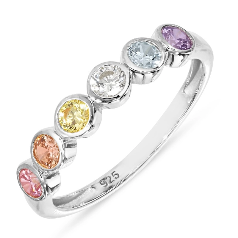 mehrfarbigem Zirkon Ring aus Silber - Bubbly Twist - Zirkonia Ring - Finden Sie stilvollen Zirkon Ringe hier