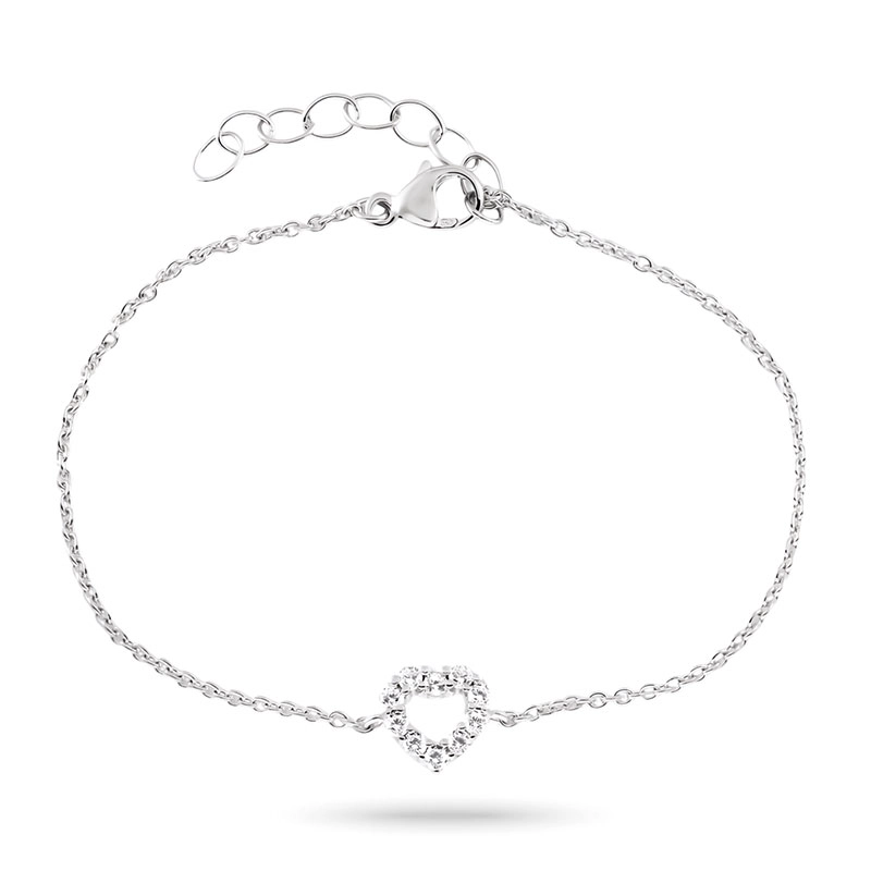 Herz weißem Zirkon Armband aus Silber - Herz Armband - Finden Sie ein schönes Herzarmband