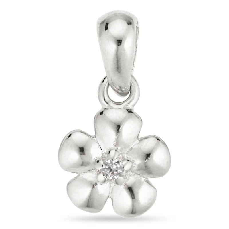 Blumen Zirkon Anhänger aus Silber - Blumenanhänger - Hübsche Anhänger mit Blumen - Breite Auswahl