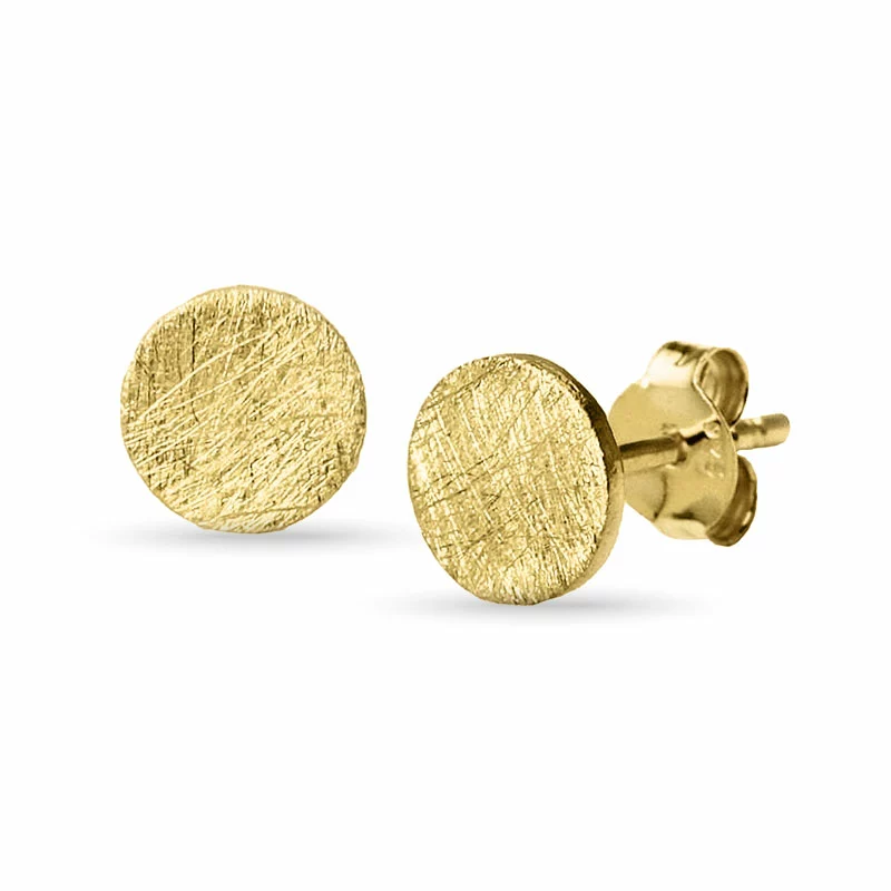 6 mm runden Ohrstecker in vergoldetem Sterlingsilber - Rund Ohrringe - Schöne Runder Ohrringe in modernen Designs