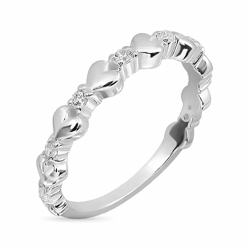 Herzen Zirkon Ring aus Silber - Herz Ringe - Kaufen Sie einen schönen Herzring online