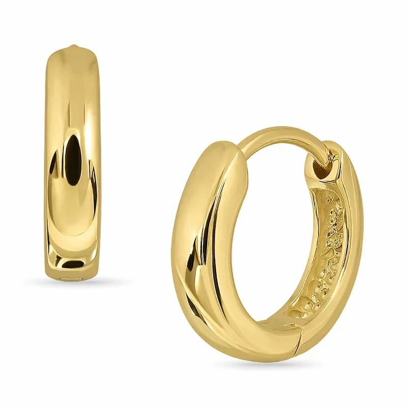 14 mm Kreole in vergoldetem Sterlingsilber - Creolen aus vergoldetem Silber - Schöne Creolen Ohrringe