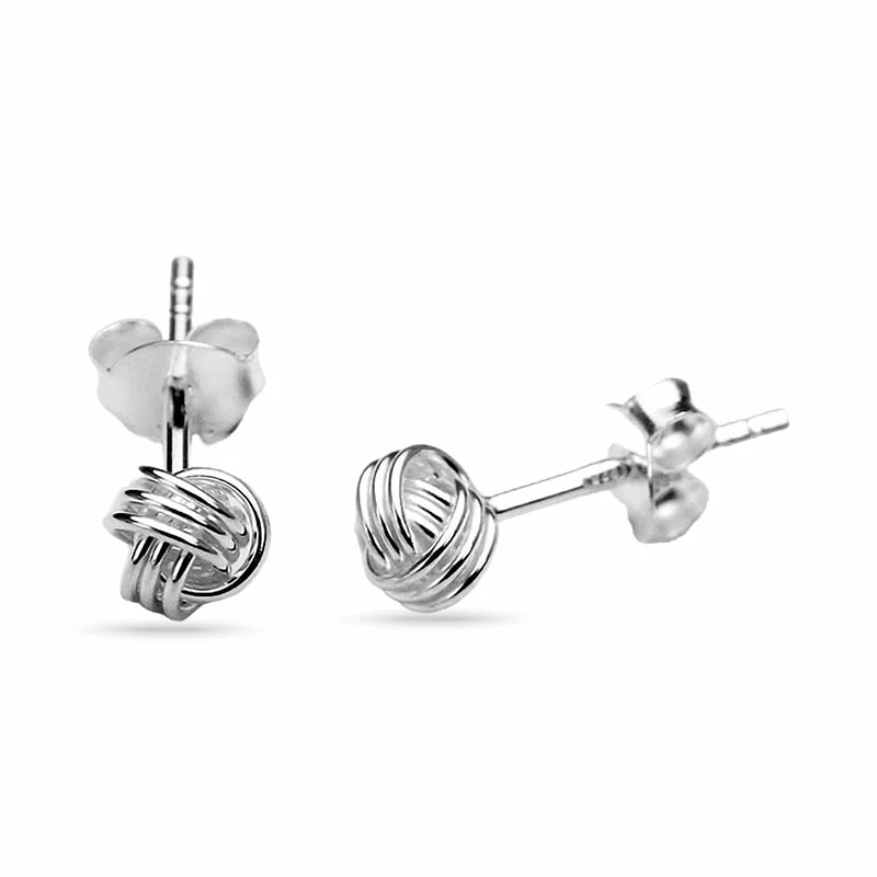 Knoten Ohrstecker in Silber - Silber Ohrringe