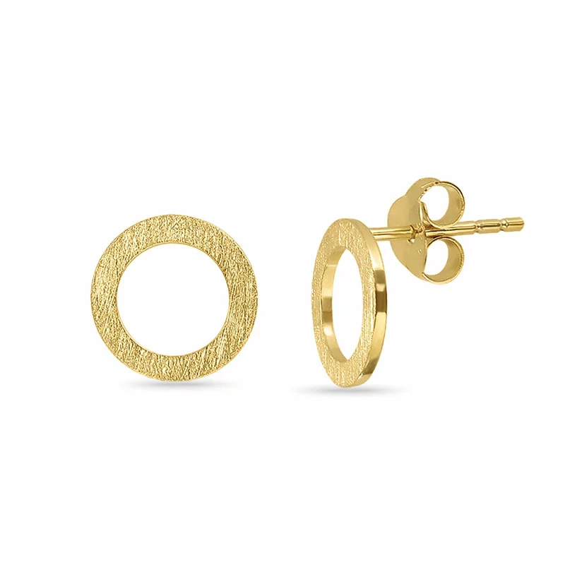 9 mm runden Ohrstecker in vergoldetem Silber - Rund Ohrringe - Schöne Runder Ohrringe in modernen Designs
