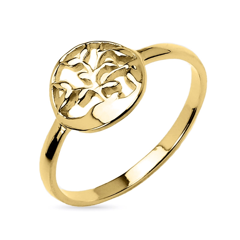 Lebensbaum Ring aus vergoldetem Sterlingsilber - Lebensbaum Schmuck