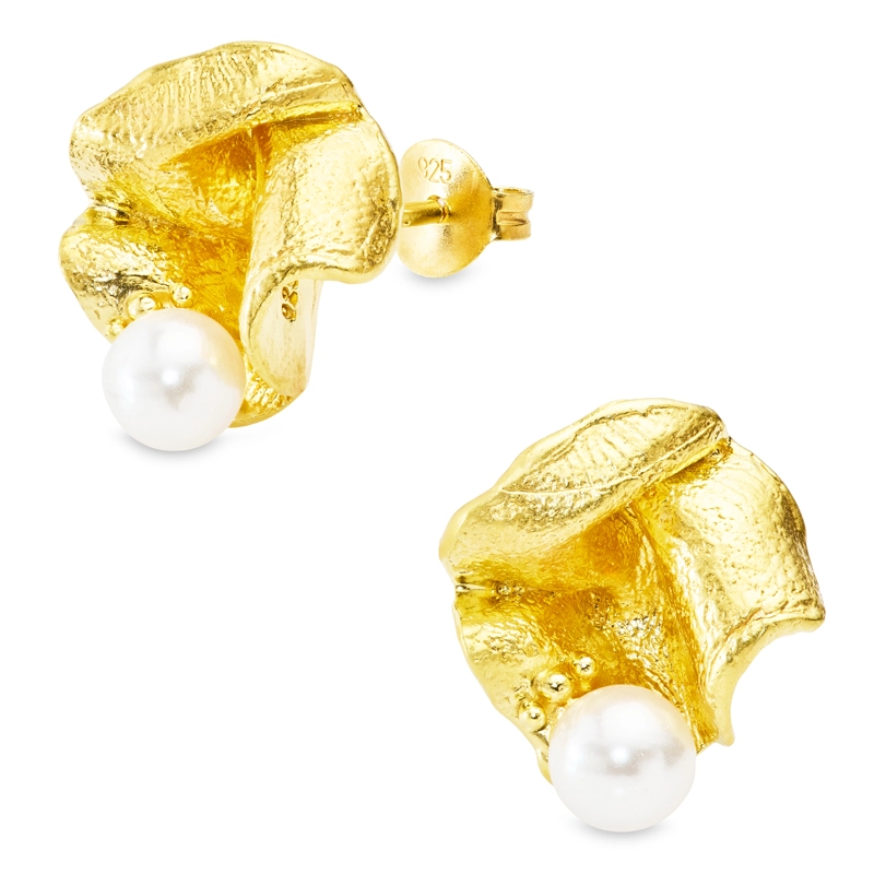 Perle Ohrringe in vergoldetem Silber - Schmuck - Günstige Schmuck online kaufen hier auf Chanti