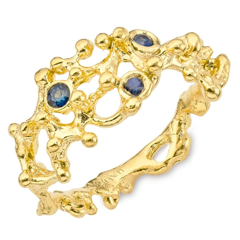 synthetischer Spinell Ring aus vergoldetem Sterlingsilber - Schmuck - Günstige Schmuck online kaufen hier auf Chanti