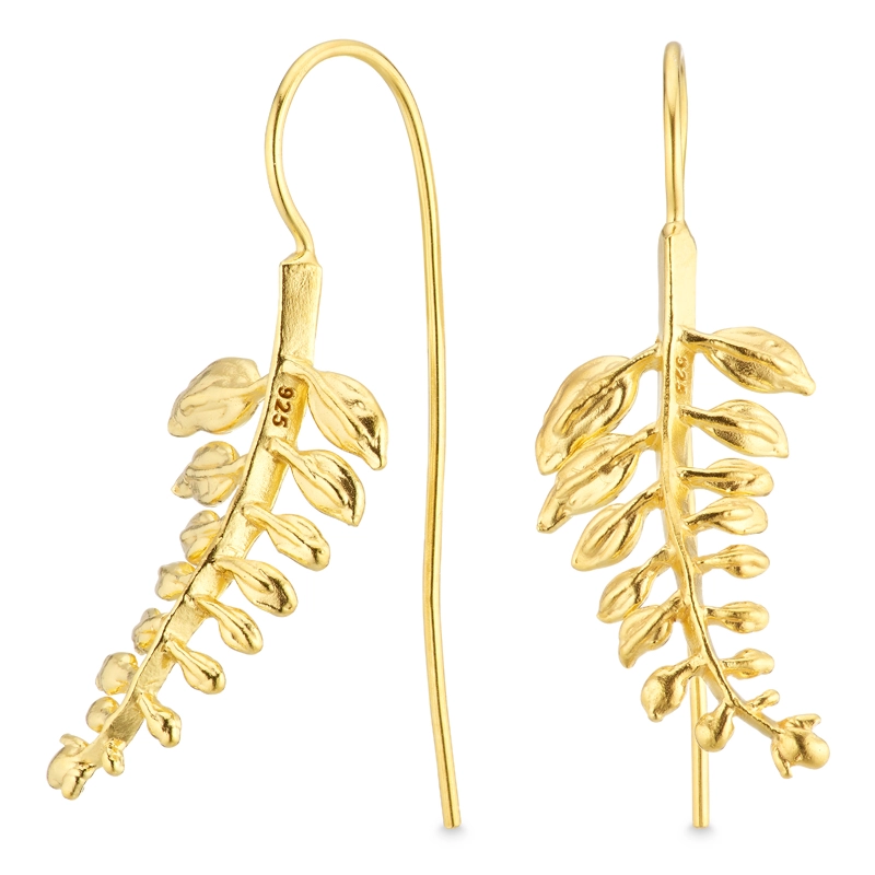 Blatt Ohrringe in vergoldetem Sterlingsilber - Schmuck - Günstige Schmuck online kaufen hier auf Chanti