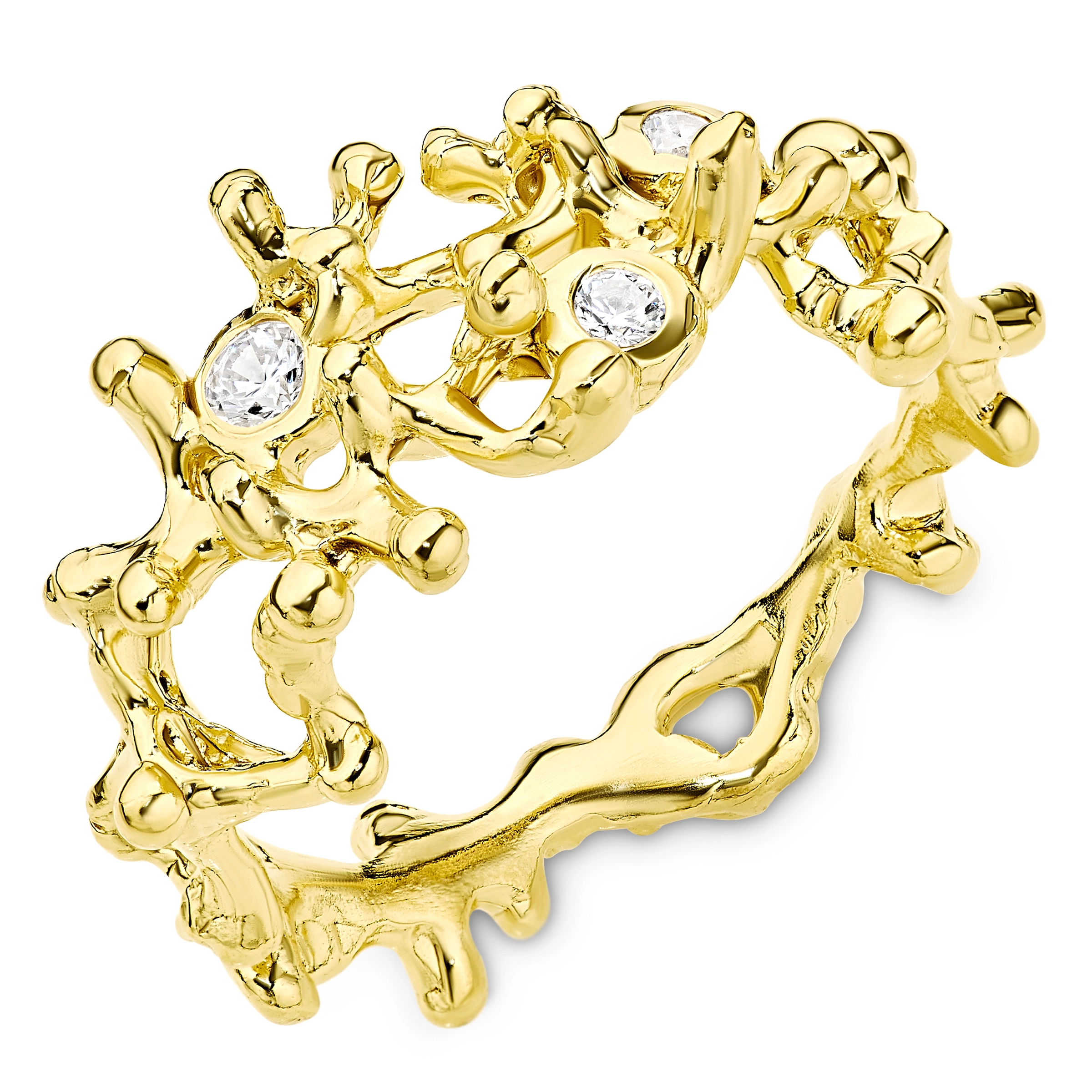 Zirkon Ring aus vergoldetem Sterlingsilber - Schmuck - Günstige Schmuck online kaufen hier auf Chanti