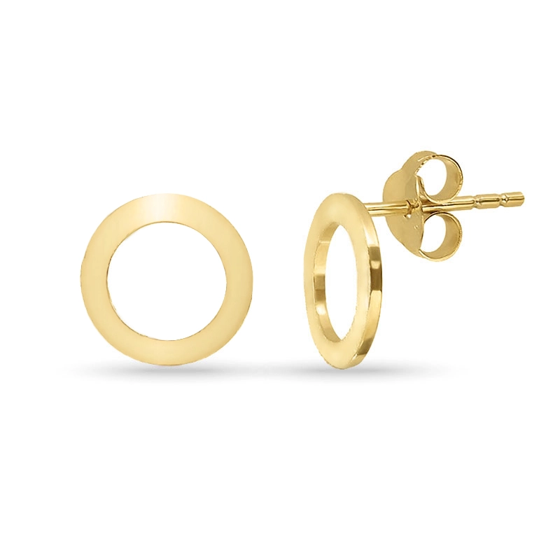9 mm runden Ohrstecker in vergoldetem Silber - Rund Ohrringe - Schöne Runder Ohrringe in modernen Designs