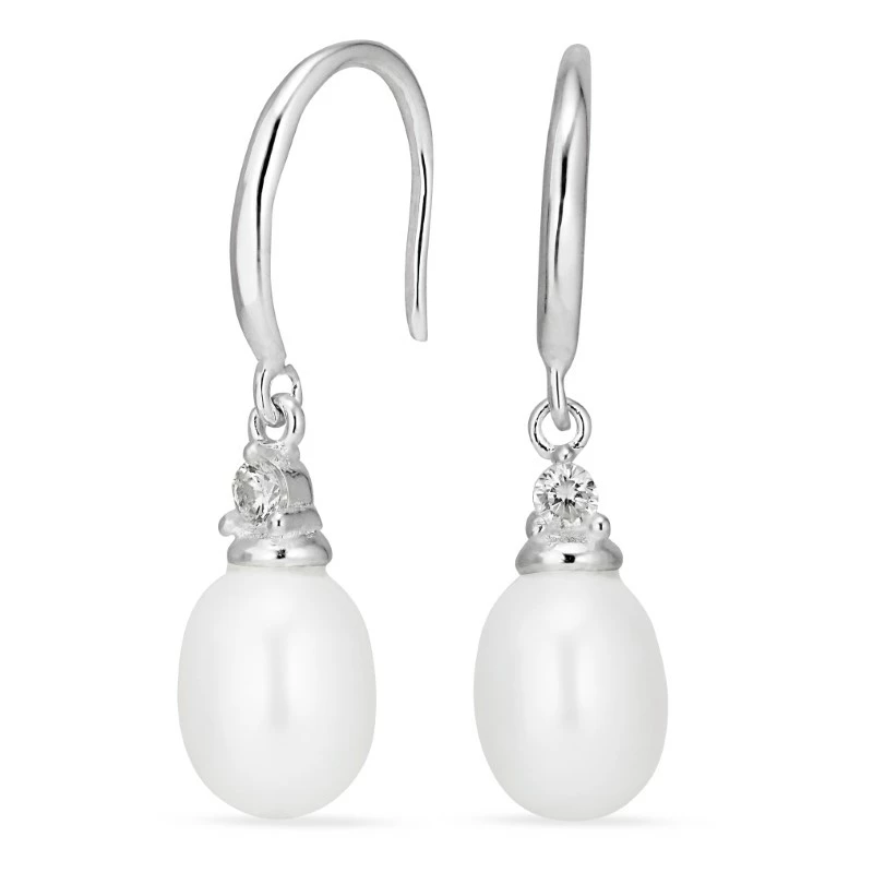 lange Perle Ohrringe in Silber - Perlenschmuck - Schmuckstücke mit Perlen - Schnelle Lieferung