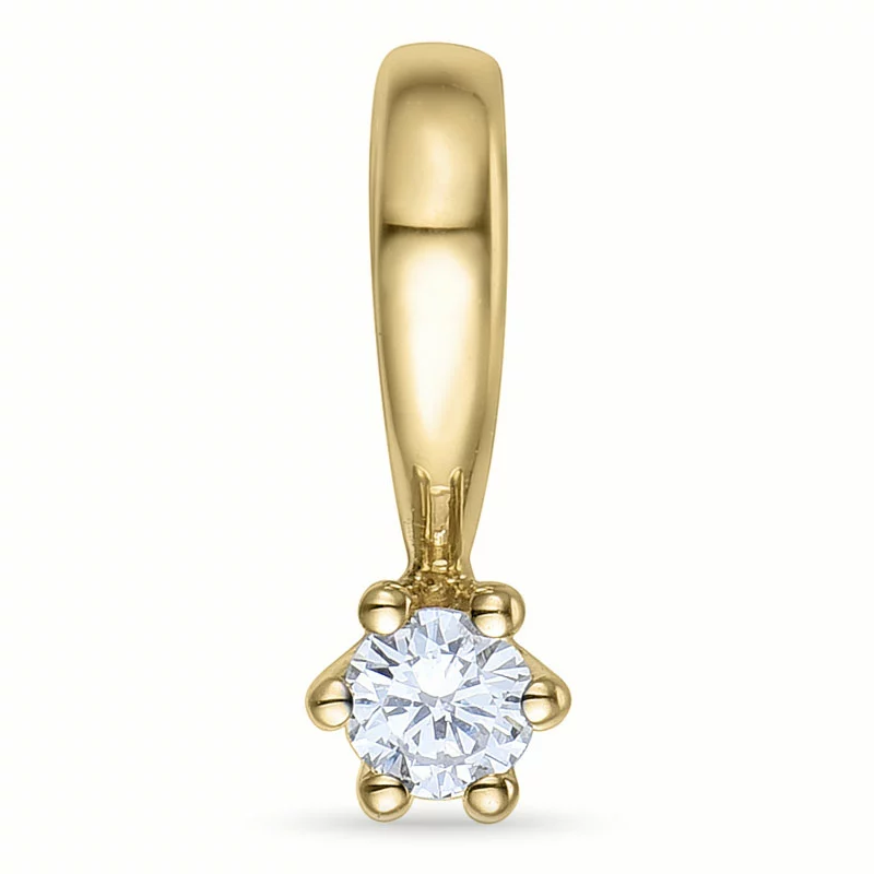 Kampagne - Diamant Anhänger in 14 karat Gold 0,05 ct - Weiße Diamant Anhänger