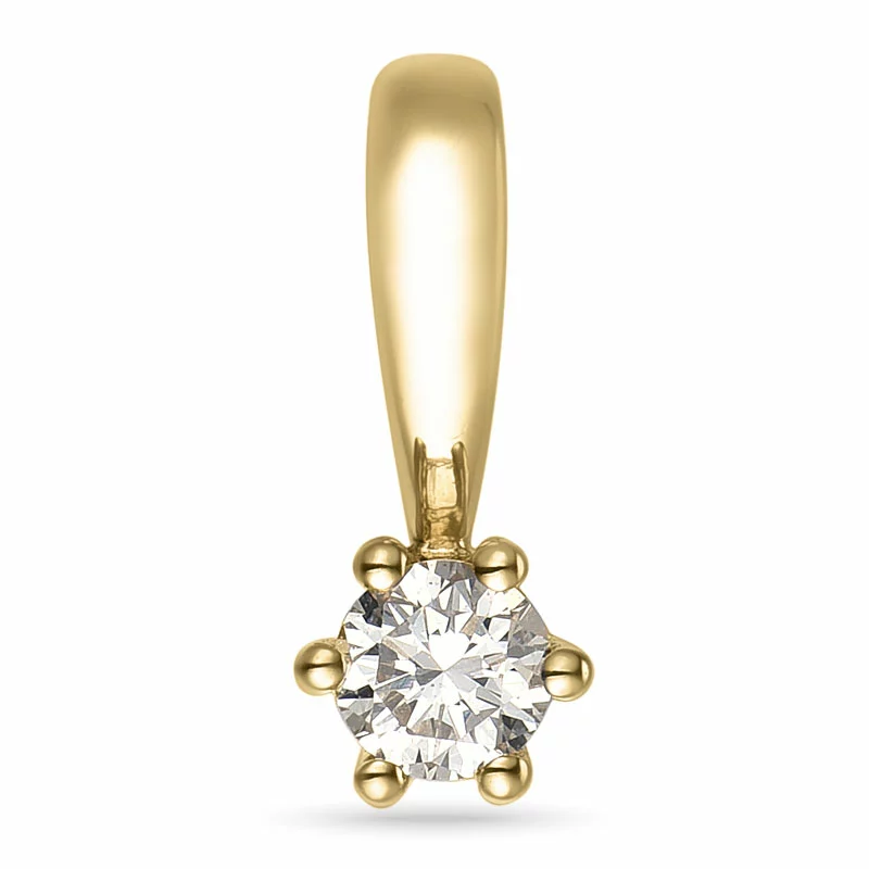 Kampagne - Diamant Anhänger in 14 karat Gold 0,10 ct - Weiße Diamant Anhänger