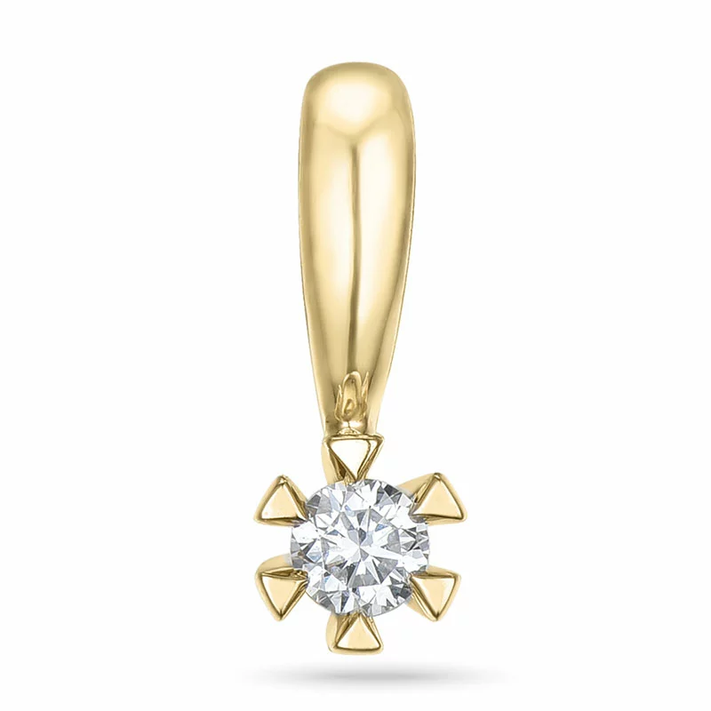 Kampagne - Diamant Anhänger in 14 karat Gold 0,05 ct - Weiße Diamant Anhänger