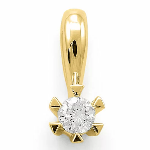 Kampagne - Diamant Anhänger in 14 karat Gold 0,10 ct - Weiße Diamant Anhänger