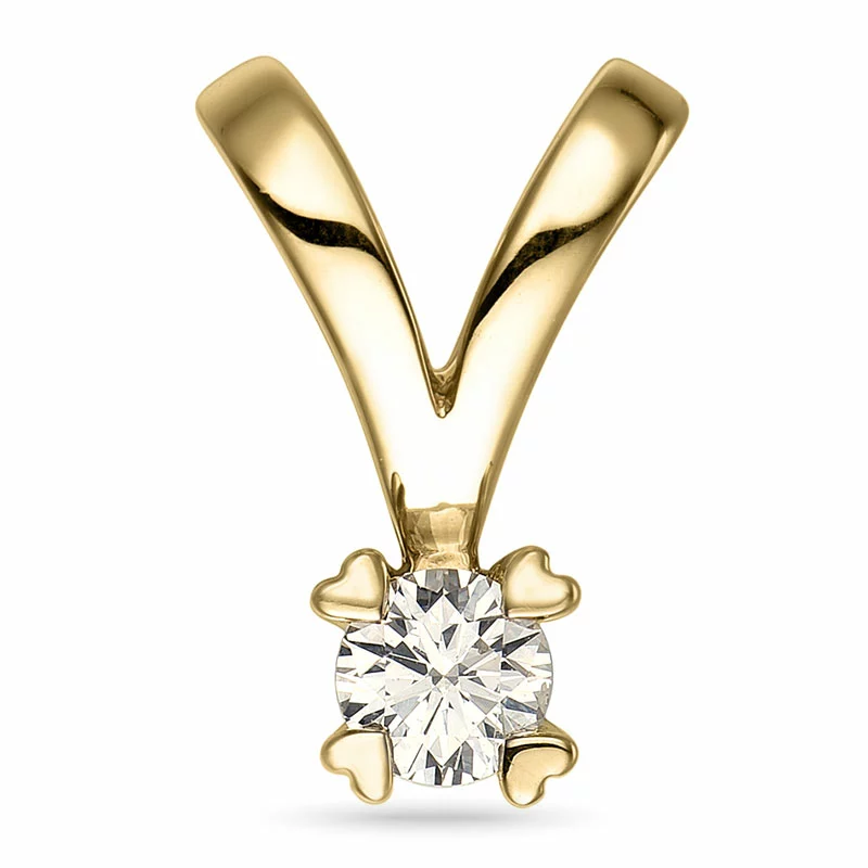 Kampagne - Diamant Anhänger in 14 karat Gold 0,20 ct - Weiße Diamant Anhänger