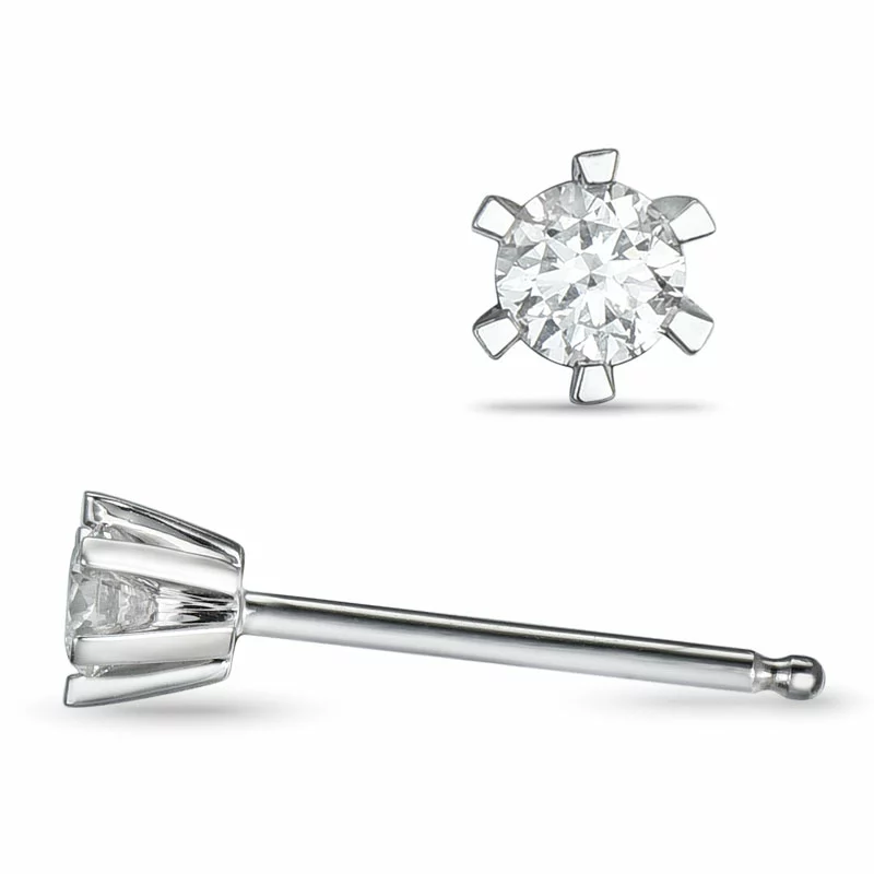 2 x 0,10 ct Kampagne - Diamant Ohrstecker in 14 Karat Weißgold mit Diamant - Weiße Diamant Ohrringe