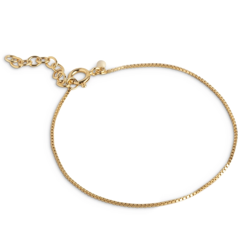 Enamel Box Chain Armband in vergoldetem Sterlingsilber - Armbänder aus vergoldetem Silber – Breite Auswahl an Armbändern