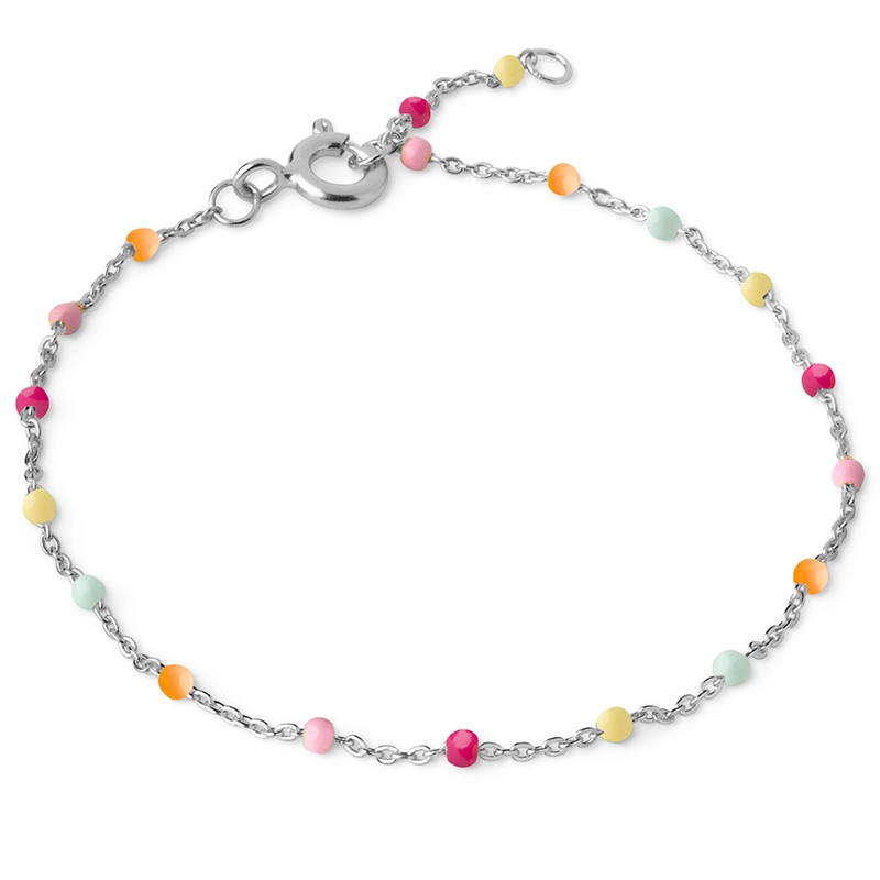 Enamel Lola Rainbow Armband in Silber regenbogenfarbenem Emaille - Emaillearmbänder - Schöne Armbänder mit Emaille für jeden Stil