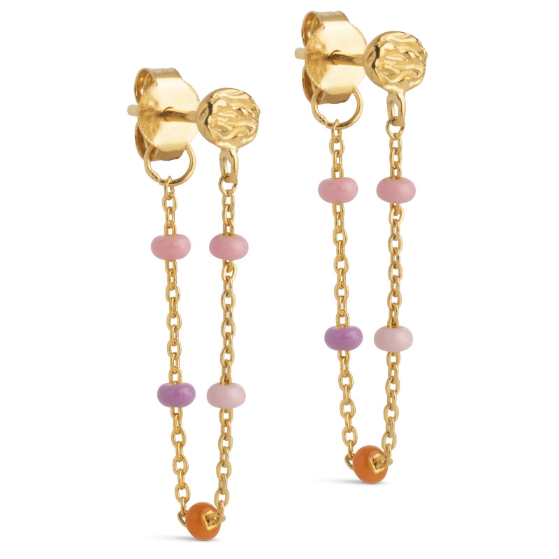 Enamel Lola Blush Ohrringe in vergoldetem Sterlingsilber fliederfarbenem Emaille - Emailleohrringe - Günstige Ohrringe für Frauen - Hier bestellen
