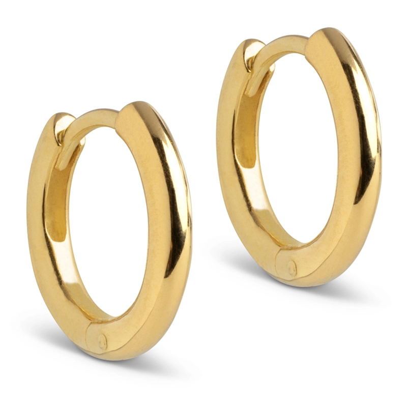 10 mm Enamel Chunky classic Kreole in vergoldetem Sterlingsilber - Creolen 10 mm - 12 mm