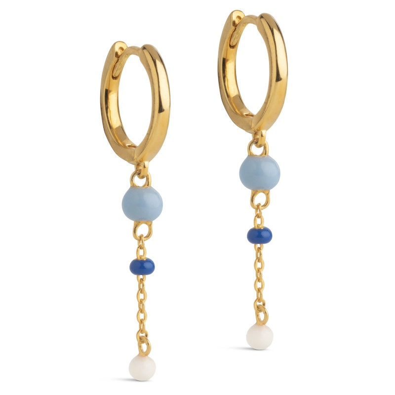 Enamel Lola Bold Marine Kreole in vergoldetem Sterlingsilber blauem Emaille - Emailleohrringe - Günstige Ohrringe für Frauen - Hier bestellen