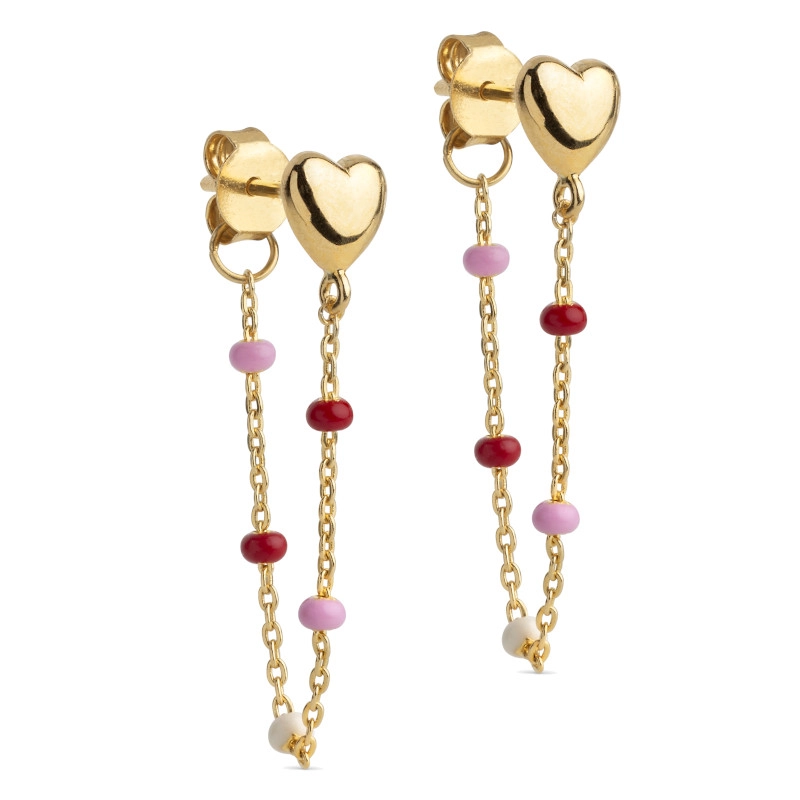 Enamel Lola Heart Herz Rosie ketten ohrringe in vergoldetem Sterlingsilber - Schmuck - Günstige Schmuck online kaufen hier auf Chanti