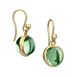 Julie Sandlau Prime hellgrüne Ohrringe in vergoldetem Sterlingsilber - Rund Ohrringe - Schöne Runder Ohrringe in modernen Designs