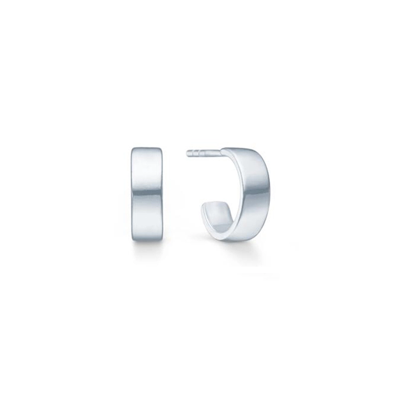 ID Fine IDH011SL chunky mini hoops in Silber - Silber Ohrringe