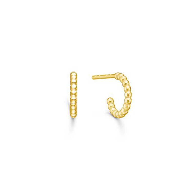 ID Fine IDH016GD Bubbly mini hoops in vergoldetem Sterlingsilber - Ohrringe aus vergoldetem Silber – Große Auswahl an Ohrringen