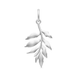 Julie Sandlau little Tree of Life Anhänger in Satinrhodiniertes Sterlingsilber - Blatt Anhänger