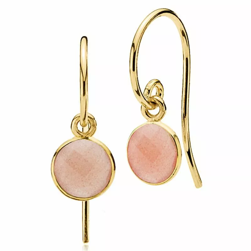 Izabel Camille Prima Donna small Mondstein Ohrringe in vergoldetem Sterlingsilber - Rund Ohrringe - Schöne Runder Ohrringe in modernen Designs