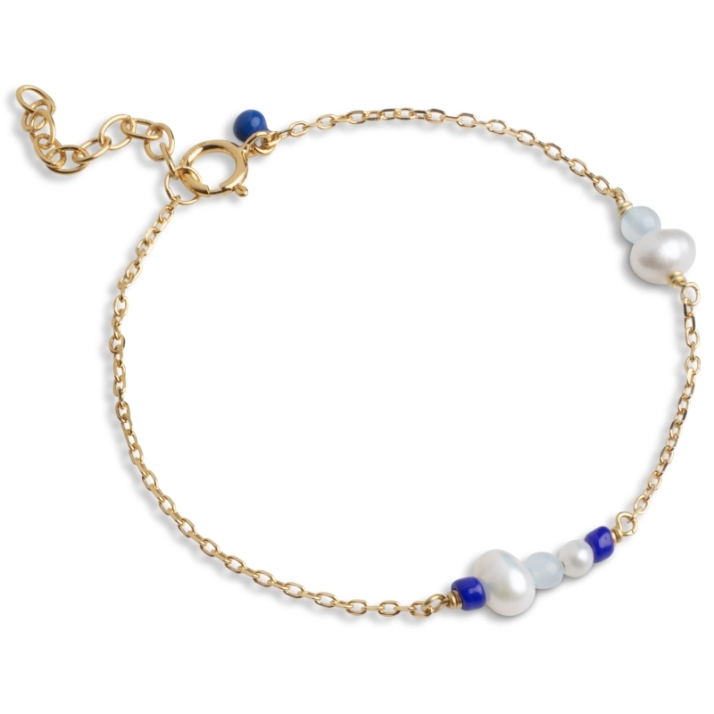 Enamel Sofia Marine Armband in vergoldetem Sterlingsilber - Blaue Armbänder - Blaue Armbänder für Männer und Frauen