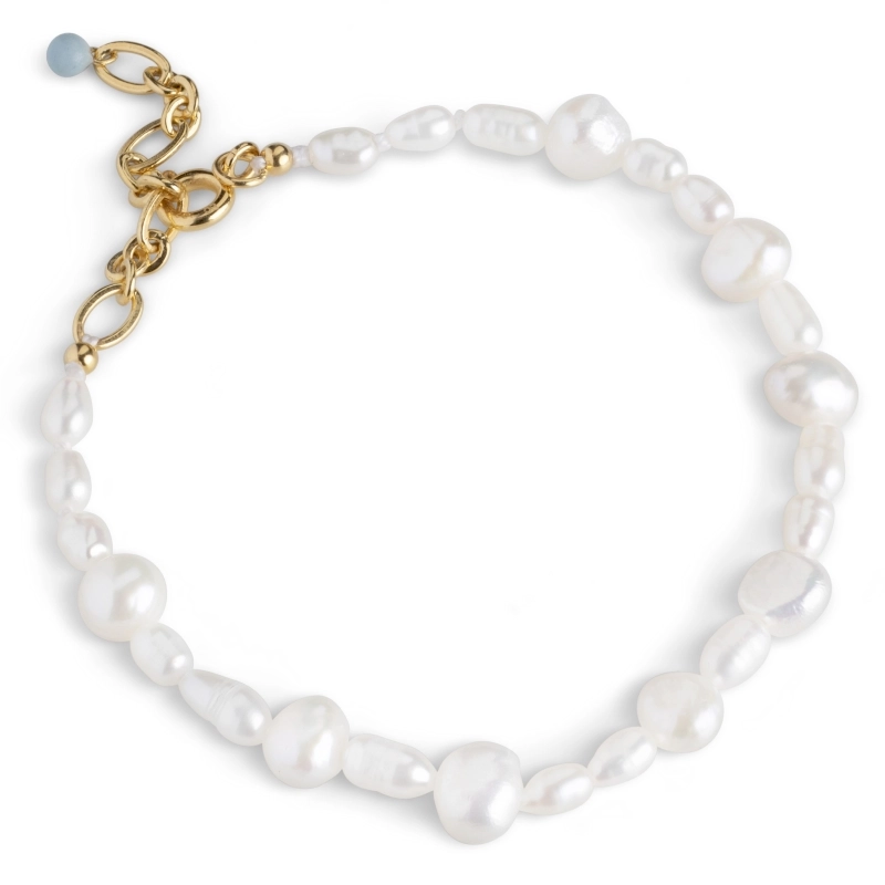 Enamel Pearlie Perle Armband in vergoldetem Sterlingsilber - Weiße Armbänder - Schöne Armbänder in Weiß online kaufen