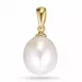 Ovaler perle anhänger in 14 karat gold