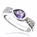 Tropfen violettem Amethyst Ring aus Silber