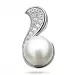 Elegant Perle Anhänger aus rhodiniertem Silber