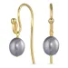 grauem Perle Ohrringe in vergoldetem Silber