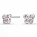 NORDAHL ANDERSEN Schmetterling Ohrringe in rhodiniertem Silber rosa Zirkon